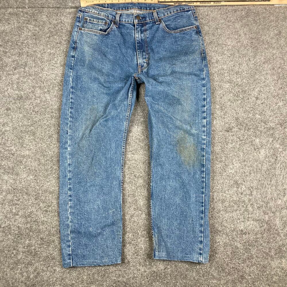 Levi's Jeans Mens 505 36x30 Blue Straight Leg Classic 5 Pocket Denim Casual